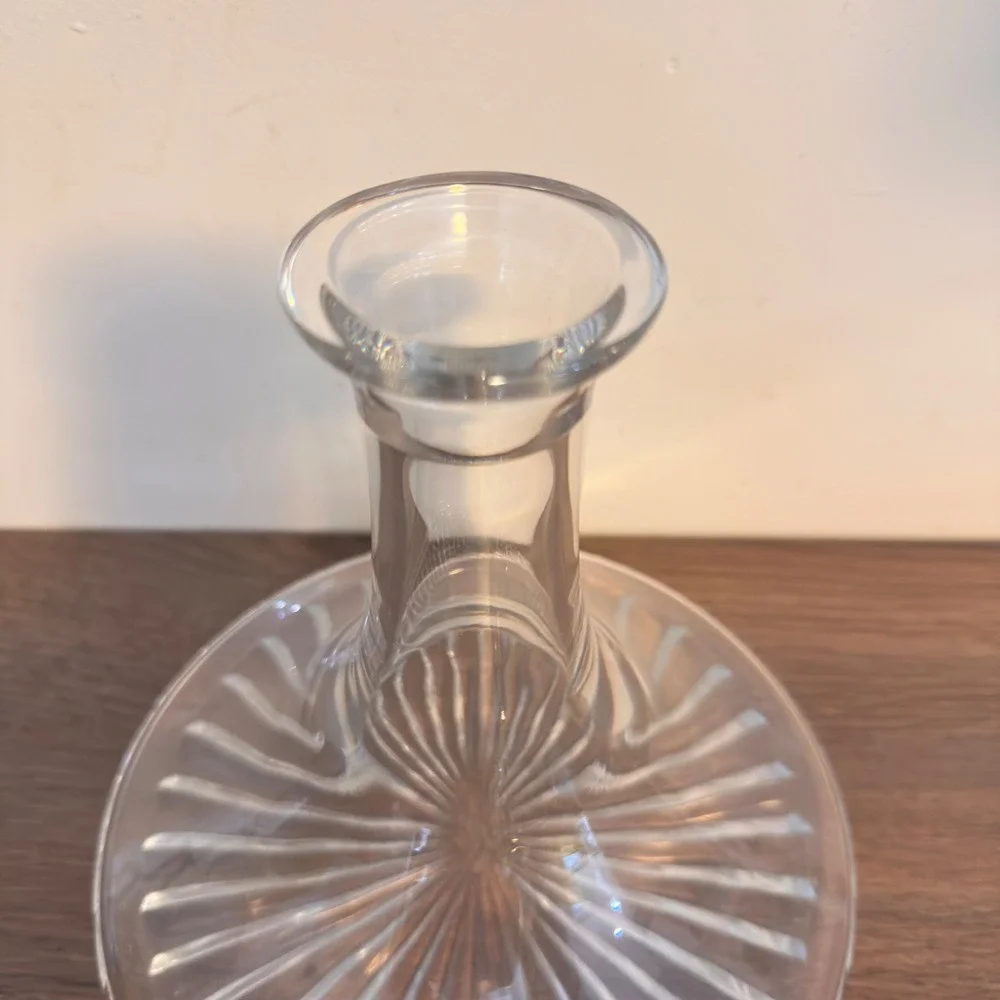 Atlantis Full Lead Crystal Ship's Decanter Portugal Vintage Ball Stopper Barware